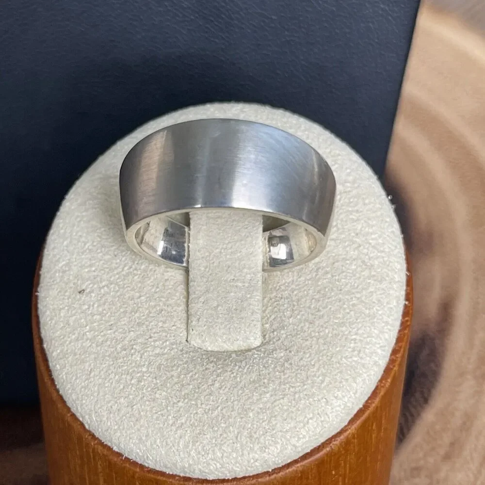 Sterling Silver 925 Marked ‘EWA’ Wide Band Ring 8.2g Size 6